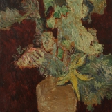 Vase de fleurs sur fonds grenat (d'après Van Gogh) - 1903-1905